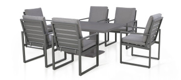 Amalfi Range Amalfi 6 Seat Rectangular Dining Set - With Rising Table