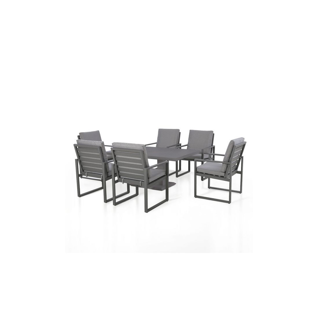 Amalfi Range Amalfi 6 Seat Rectangular Dining Set - With Rising Table