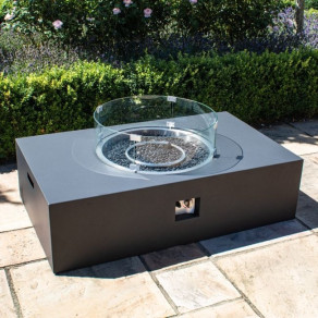Gas Fire Pit Coffee Table Rectangular  - 5