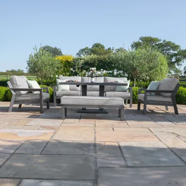New York 3 Seat Sofa Aluminium Sofa Set - Rising Table & Bench