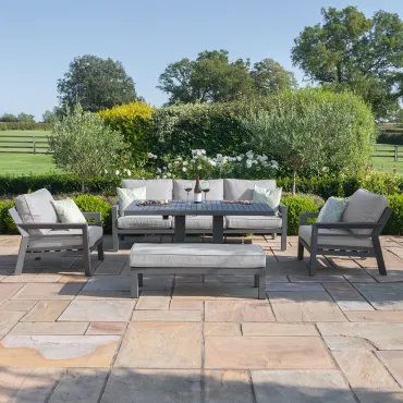 New York 3 Seat Sofa Aluminium Sofa Set - Rising Table & Bench