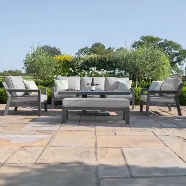 New York 3 Seat Sofa Aluminium Sofa Set - Rising Table & Bench