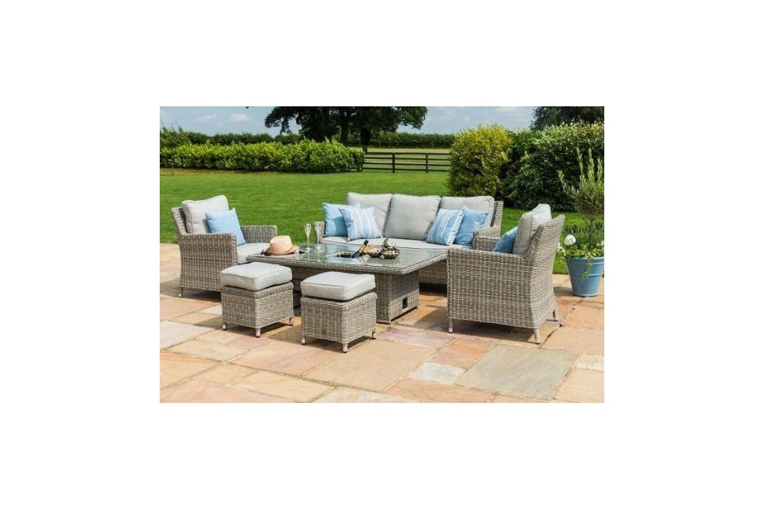 OXFORD SOFA DINING SET WITH ICE BUCKET & RISING TABLE