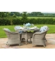 OXFORD 4 SEAT ROUND DINING SET WITH ROUNDED CHAIRS