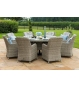 OXFORD 8 SEAT ROUND DINING SET WITH VENICE CHAIRS