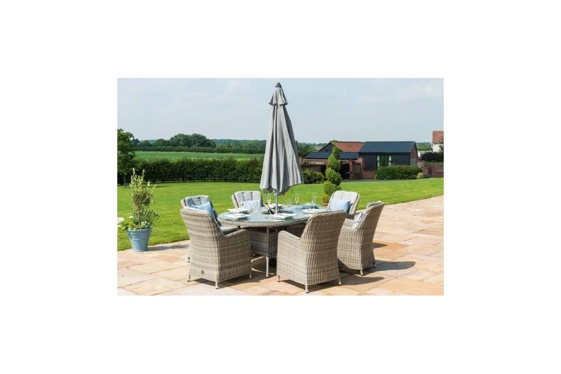 Oxford 6 Seat Ice Bucket Oval Dining set with Venice Chairs