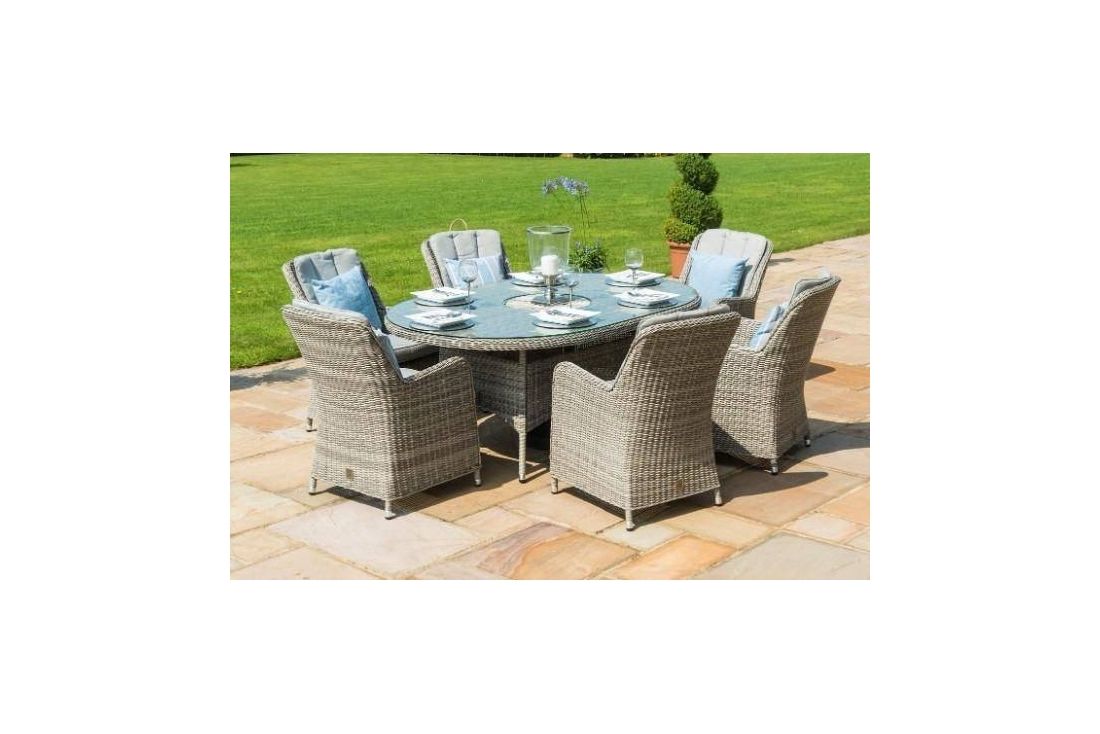 Oxford 6 Seat Ice Bucket Oval Dining set with Venice Chairs