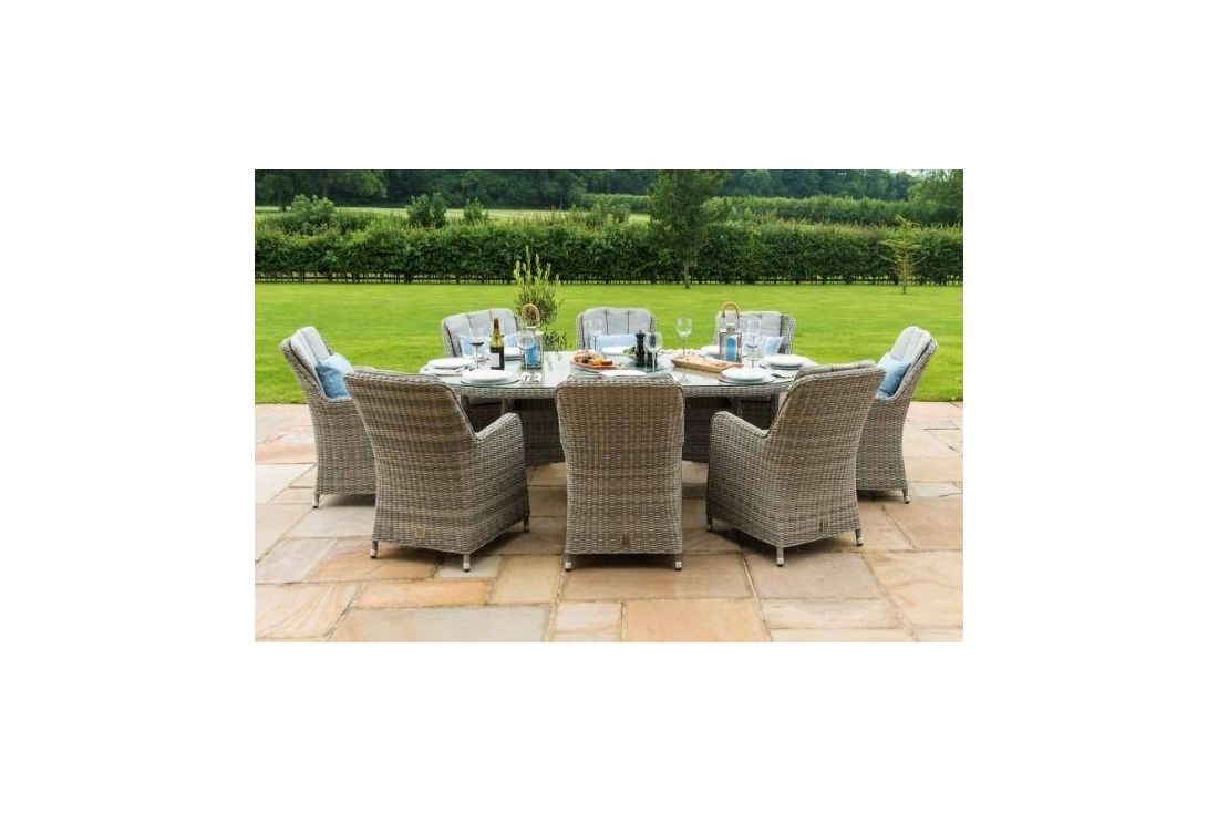 Oxford 8 Seat Ice Bucket Oval Dining set with Venice Chairs