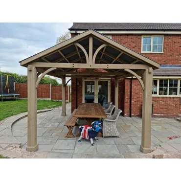 Cedar Gazebo 4.2 X 3.6M - Certified Teak