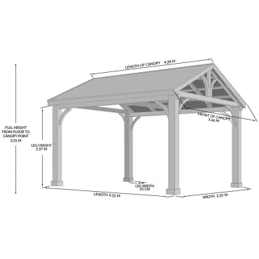 Wooden Gazebos Cedar Gazebo 4.2 X 3.6M | FSC® Certified
