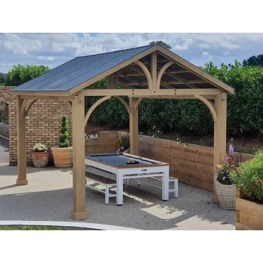 Cedar Gazebo 4.2 X 3.6M - Certified Teak