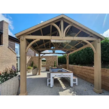 Cedar Gazebo 4.2 X 3.6M - Certified Teak