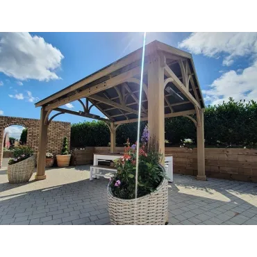 Cedar Gazebo 4.2 X 3.6M - Certified Teak