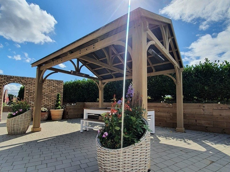 Cedar Gazebo 4.2 X 3.6M - Certified Teak