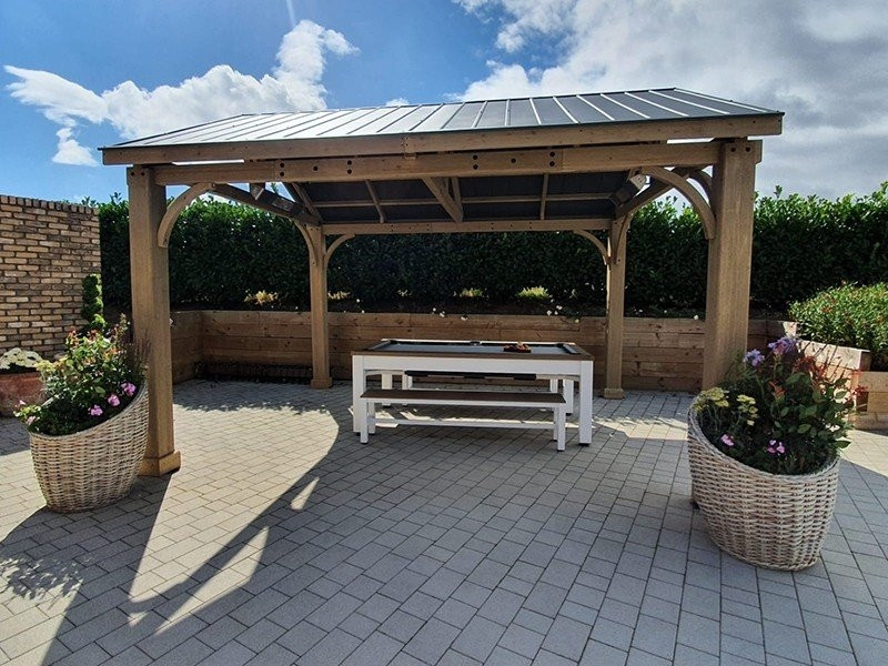 Cedar Gazebo 4.2 X 3.6M - Certified Teak