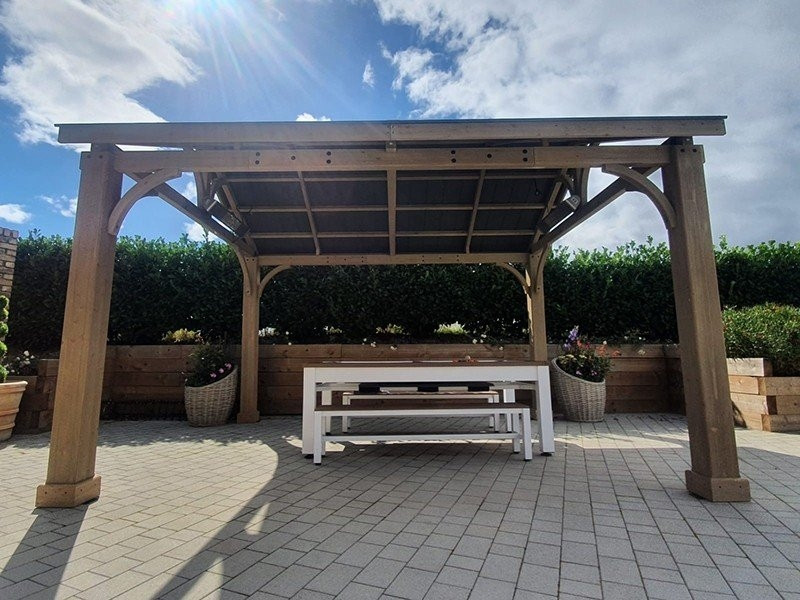 Cedar Gazebo 4.2 X 3.6M - Certified Teak