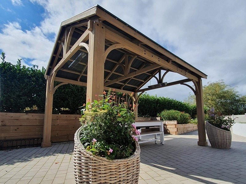 Cedar Gazebo 4.2 X 3.6M - Certified Teak