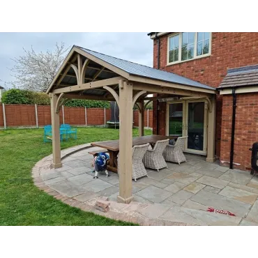 Cedar Gazebo 4.2 X 3.6M - Certified Teak