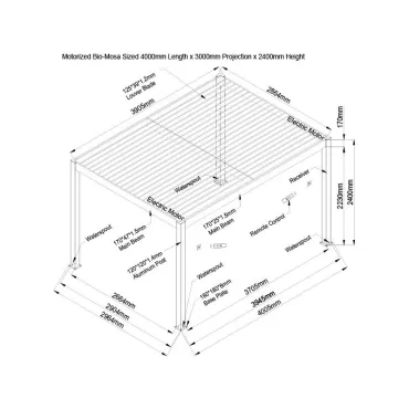 Eclipse 3 X 3m LED Motorised Pergola | Free Standing